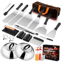 25Pcs Griddle Accessories Kit for Blackstone, Stainless Steel PP Handle