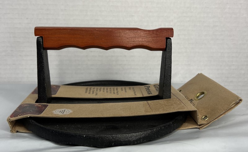 Mr. Bar-B-Q 06681Y Cast Iron Grill Press Pre-Seasoned Base & Hardwood Handle New gallery