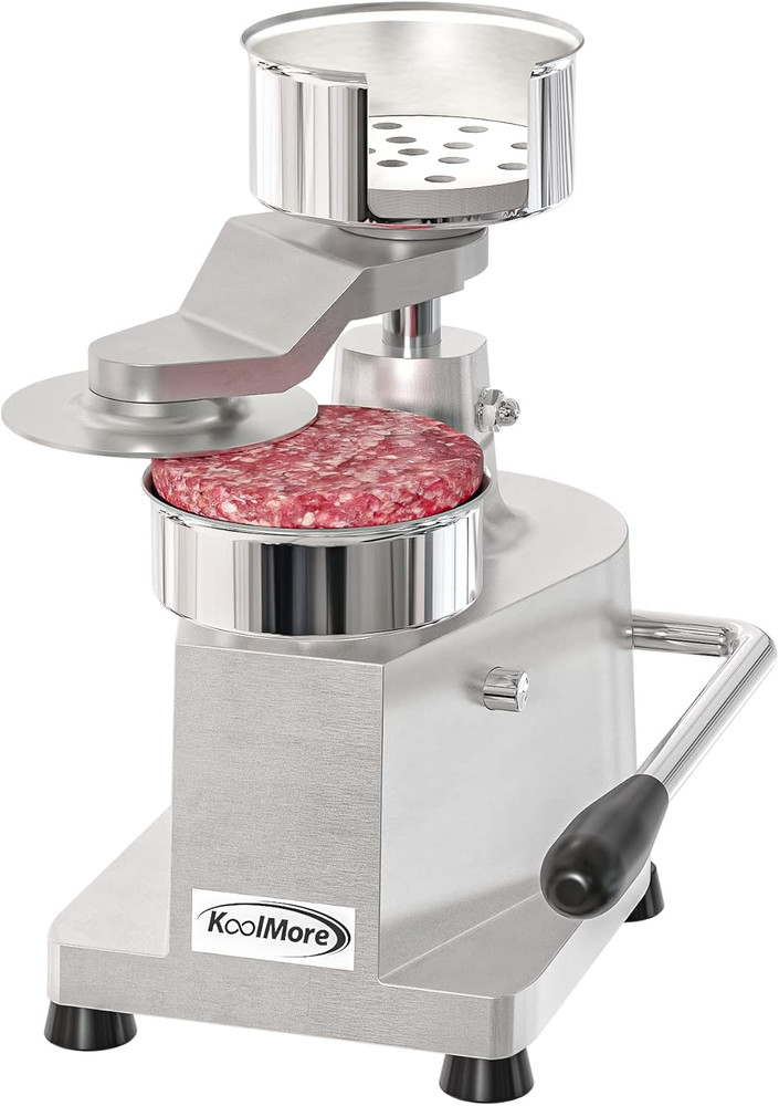 Burger Press Patty Maker for 4” Hamburgers, Stainless-Steel Manual Forming Machi