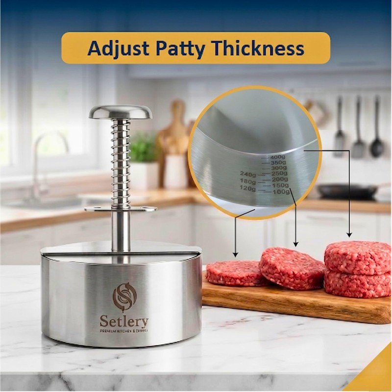 304 Stainless Steel Burger Press Patty Maker 4.5 Inch Heavy Duty BBQ Grill gallery
