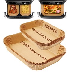 Air Fryer Liners Disposable 150Pcs for DZ071 BEIGE, 150Pcs（L*50pcs+S*100pcs)