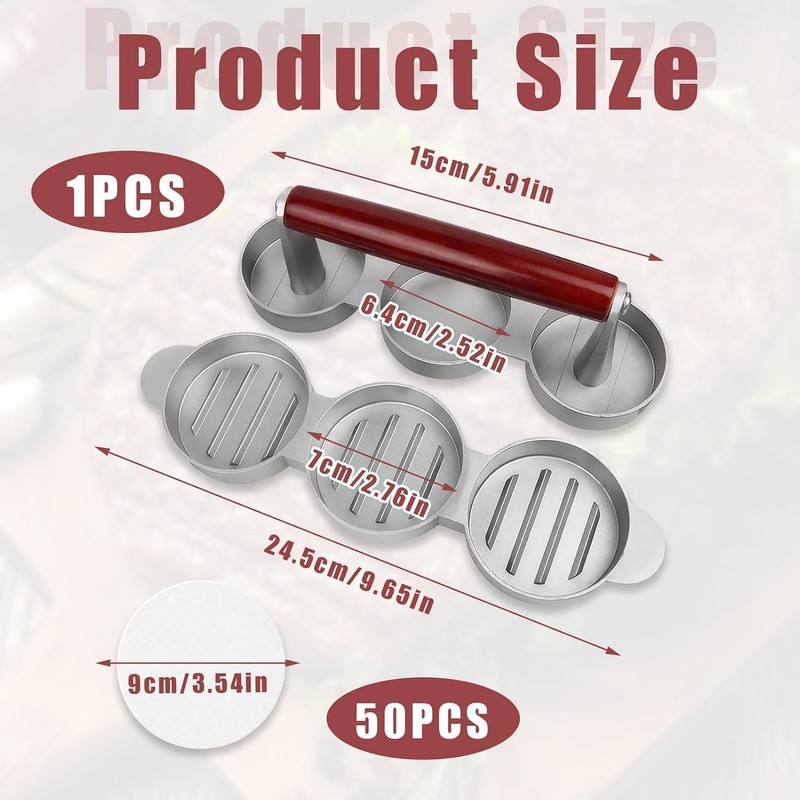 Mini Burger Press Sausage Patty Press Slider Burger Press To Make 3 Patties gallery