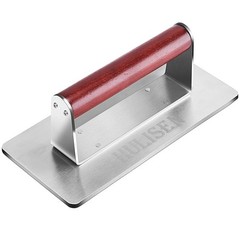 Stainless Steel Bacon Press 9 Inch Large Heavy Duty Burger Press With Wood Handl