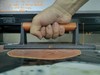 Cast Iron Grill Press Heavy-Duty 8.3"×4.3" 2 Rectangle Cool-Touch Wood Handle gallery