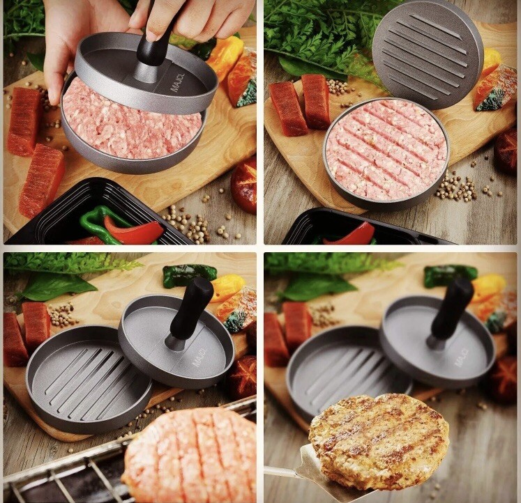 Hamburger Patty Maker Grill Press Large Round Burger Metal Mould Cooking Tools gallery