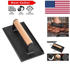 Food-Grade Cast Iron Smash Press, 8.2″x4.3″ for Juicy Burgers & Healthy Meals