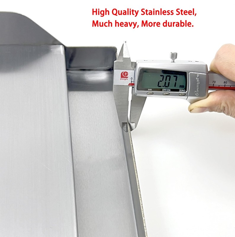 Parts DS127 Stainless Steel BBQ Cooking Griddle, Universal Flat Top Griddle w... gallery