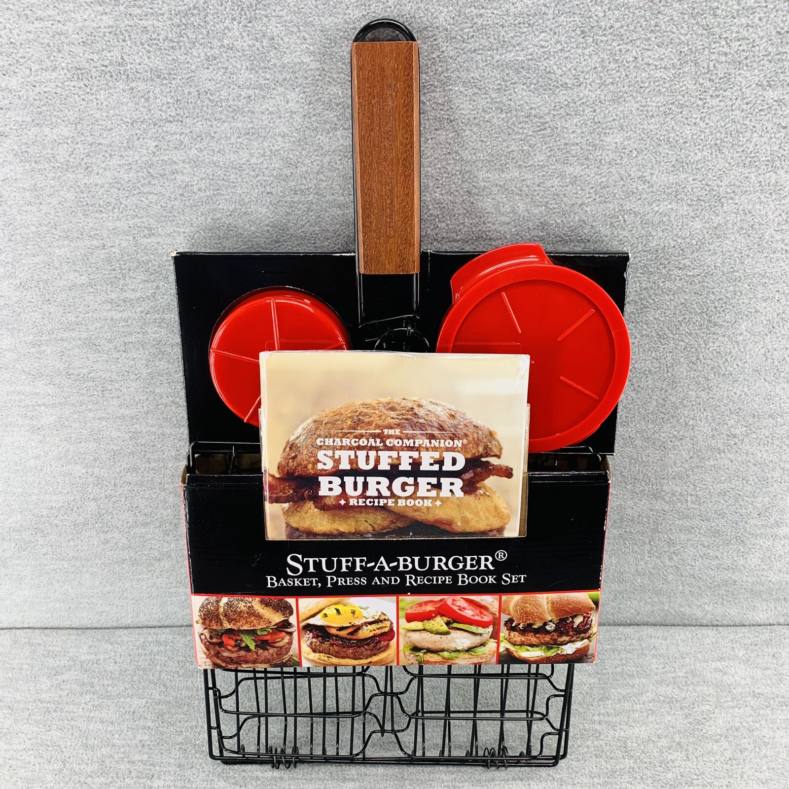 CHARCOAL COMPANION - STUFF A BURGUER CC3519 Basket Press And Recipe Book Set K gallery