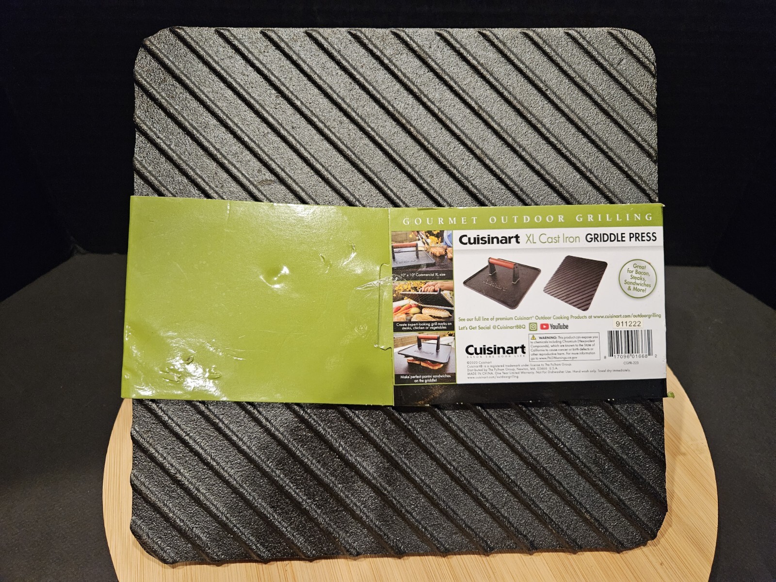 Cuisinart Commercial XL Cast Iron Griddle Press Black 10 x 10 911222 CGPR-223 gallery