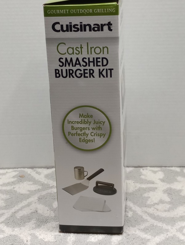 NIB Cuisinart Cast Iron Smashed Burger Kit Items Included Listed In Photo 1 gallery