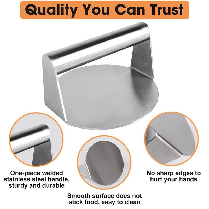 Stainless Steel Burger Press Meat Masher Mold – Kitchen Tool for Deli gallery
