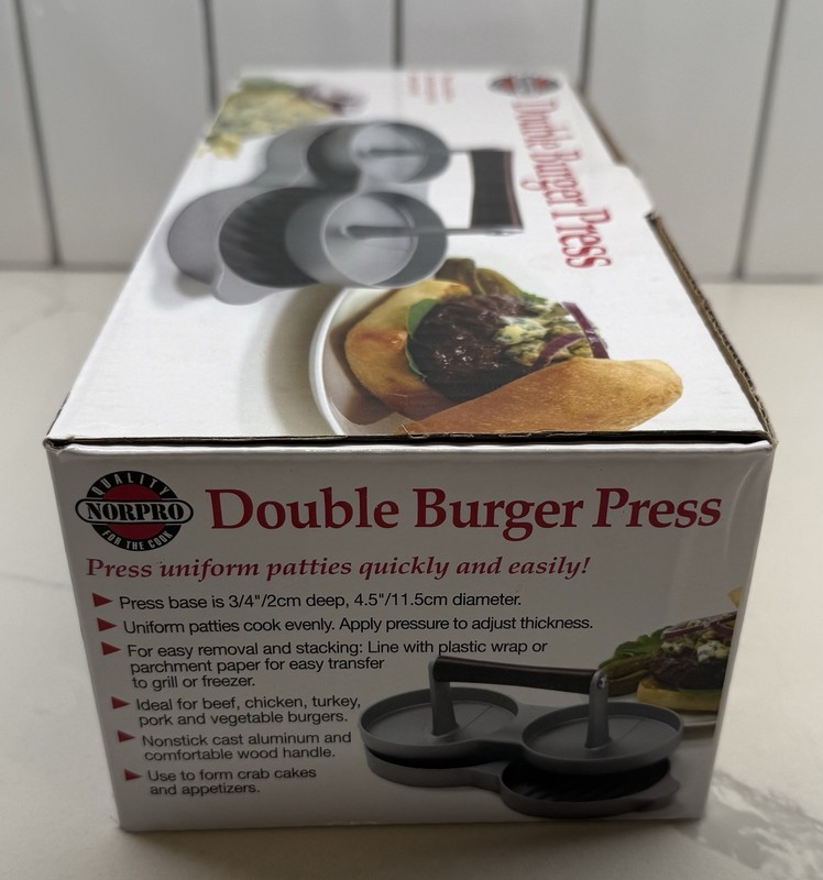 NEW Norpro 503 Double Burger Press HAMBURGER MEAT ETC gallery