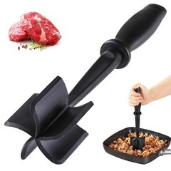 Meat Chopper Masher for Ground Beef and Hamburger Meat, Heat 11*2.5, Black