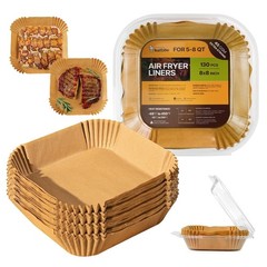 Katbite Air Fryer Liners 8″ Square – Parchment Paper, Square-8″- 130pcs
