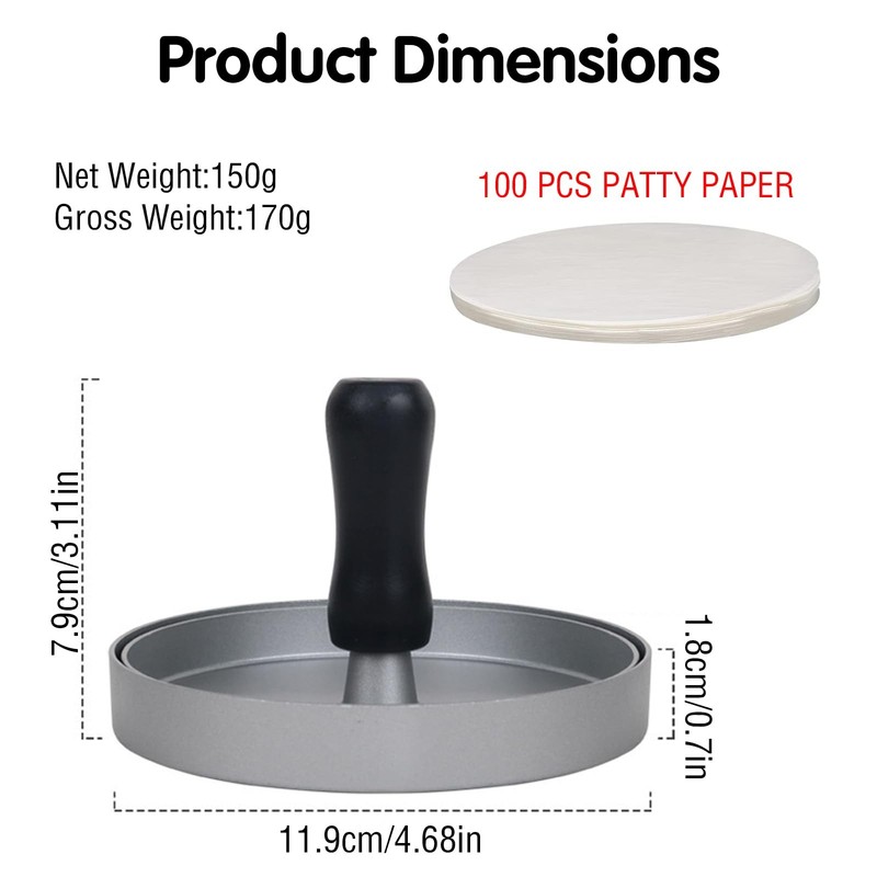 100 PCS Papers Aluminum Burger Press Hamburger Patty Maker NonStick Mold gallery