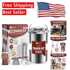 304 Stainless Steel Meat Press Mold with Thermometer & Silicone Mittens