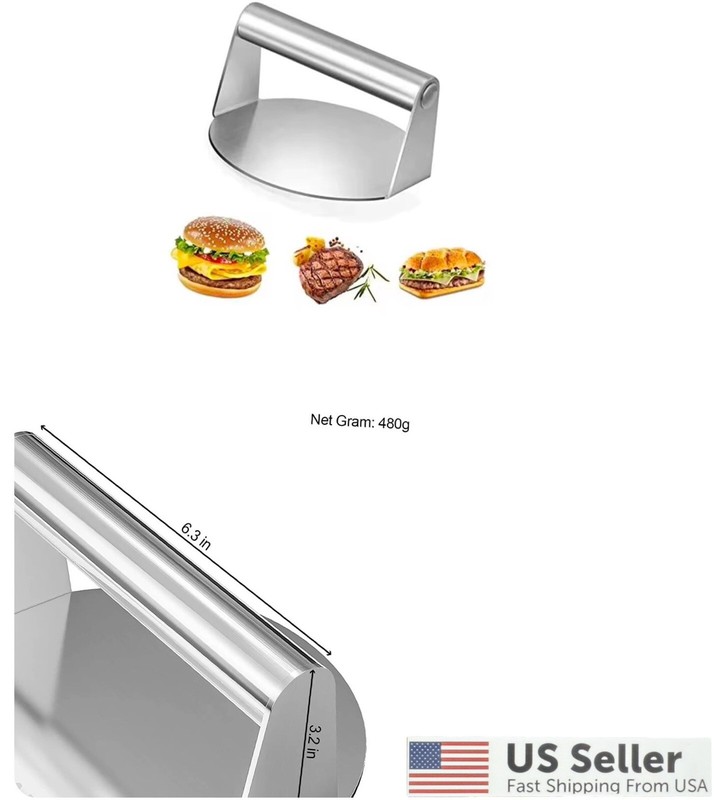Stainless Steel Smash Burger Press,6.3 Inch Round Grill Press, Smashed Hamburger gallery