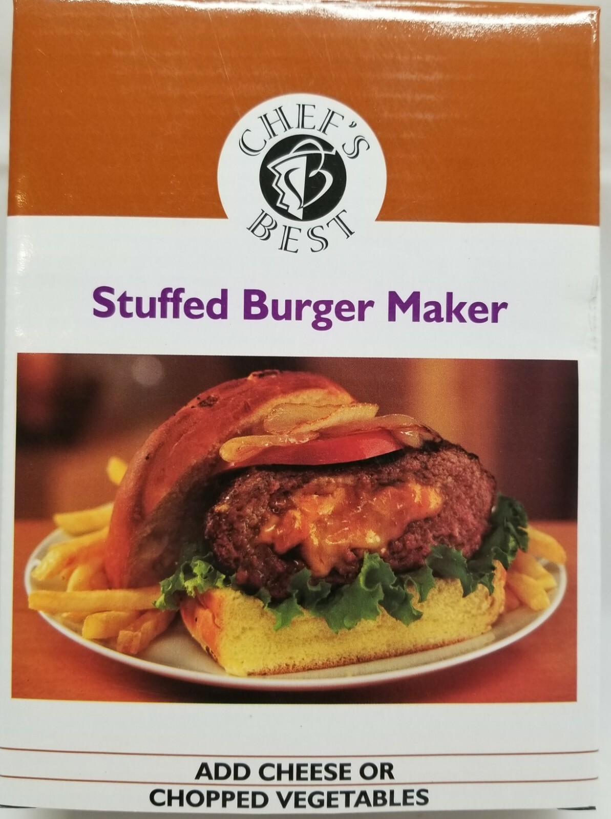 Chef's Best Stuffed Burger Maker - Add Cheese or Chopped Vegetables - NIB gallery