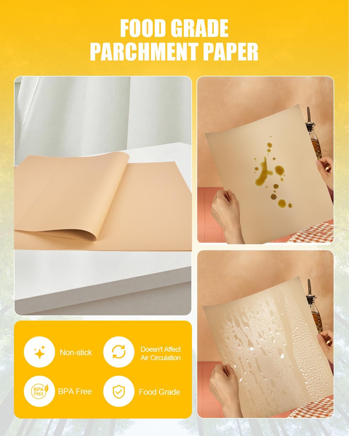 Compatible with Ourplace 31.7QT Large Wonder Oven, 130PCs Parchment Paper gallery