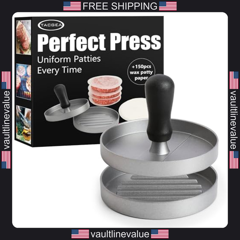 TACGEA burger press 150 patty papers non-stick hamburger maker for kitchen grill gallery