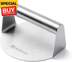 Stainless Steel Burger Press, 5.5 Inch Round Smasher,Non-Stick Smooth Hamburger