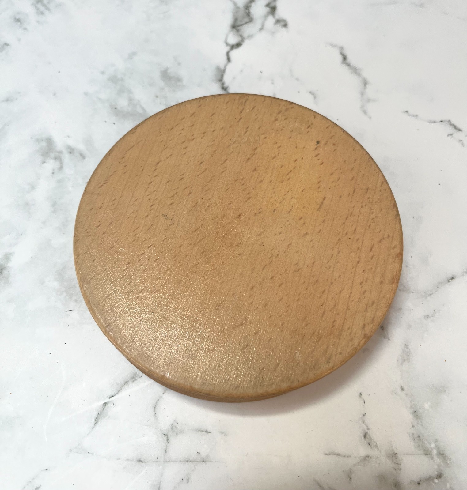 Vintage Mid- 20th Century Hand-painted Wooden Hamburger Press gallery