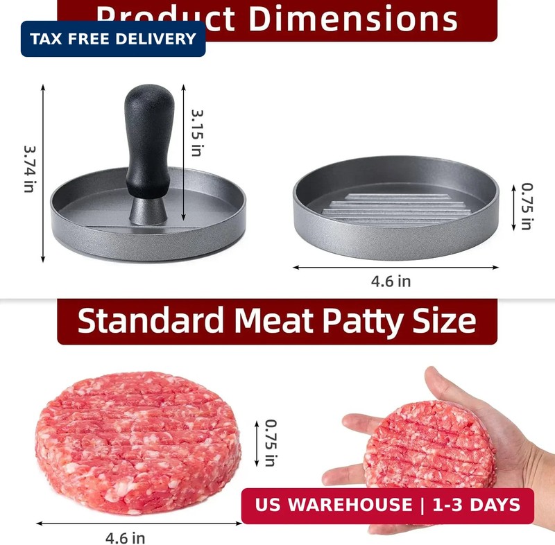 Burger Press 100 Patty Papers Set,4.6 Inch Round Smasher,Non-Stick Hamburger Pat gallery