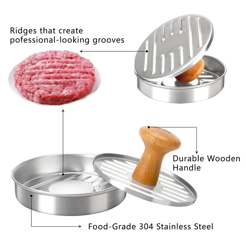 Burger Press 5" Hamburger Press Patty Maker NonStick Hamburger Mol gallery