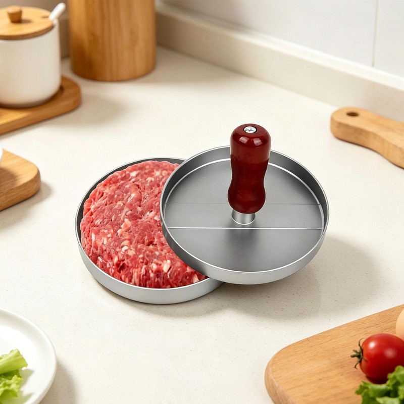 Hamburger Patty Maker Grill Press Large Round Burger Metal Mould Cooking Tool gallery