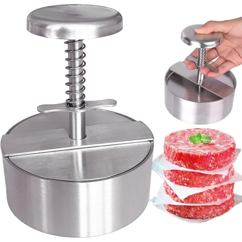Stainless Steel Burger Patty Press Adjustable Easy Clean Non-Stick Tool New gallery
