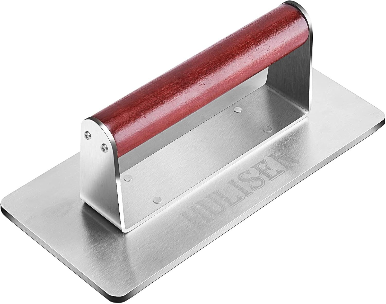 Stainless Steel Bacon Press 9 Inch Large Heavy Duty Burger Press With Wood Handl gallery
