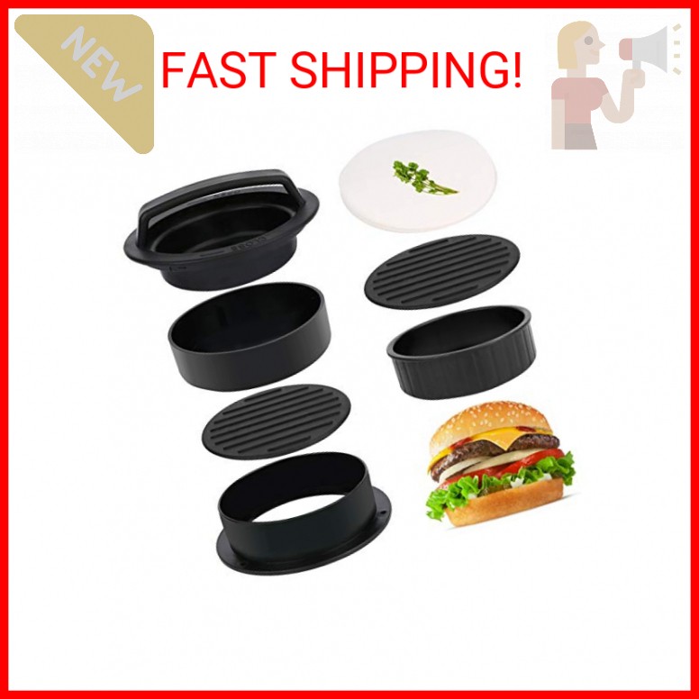 3 in 1 Stuffed Burger Press Patty Maker Rings Molds Kit, Non Stick Stuffer Hambu gallery