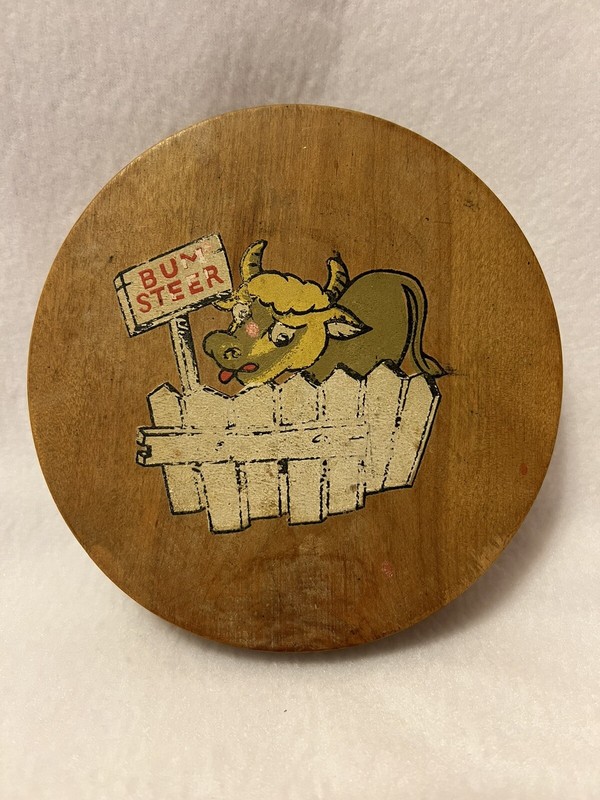 Vintage Hamburger Press Wood 1950’s Bum Steer Made in Japan Retro Kitchen gallery