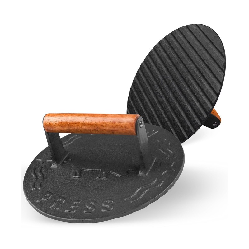 Heavy-Duty Cast Iron Burger Press 7 Inch Round Burger Smasher, ... USA FAST SHIP gallery