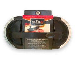 Mr. Bar-B-Q Double Burger Press for Uniform Thick Patties Quick Release 40140Y