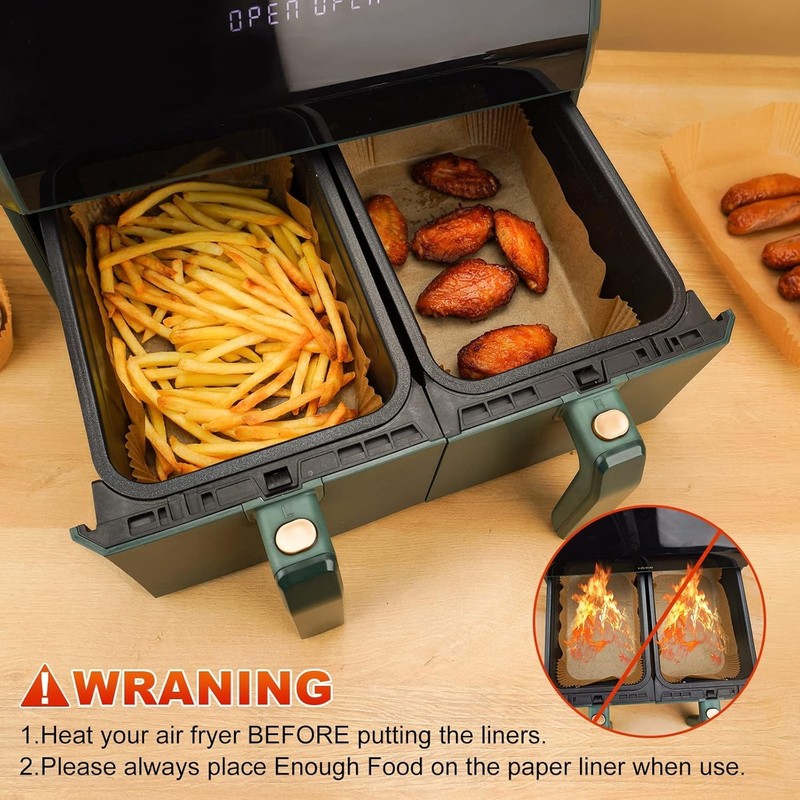 VITAPREP 100 Pcs Air Fryer Parchment Paper Liners, 8.6x5.5 Inch Large, Nature gallery