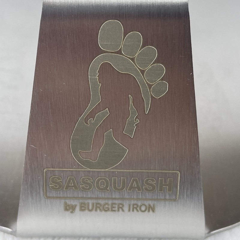 Burger Iron Sasquash 6" Stainless Steel Burger Press Smasher Wide Handle gallery