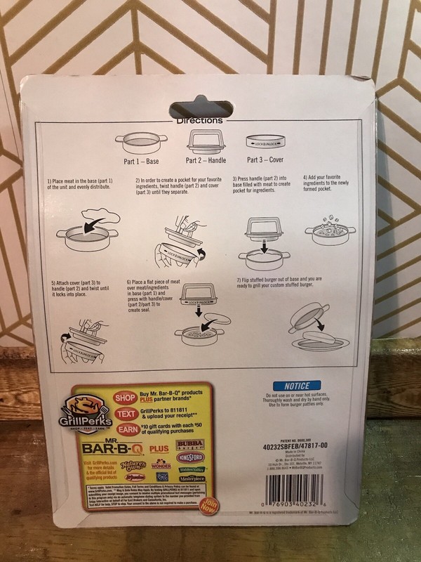 New! Mr. Bar-B-Q Stuffed Burger Press. Perfectly Stuffed Burgers Every Time! gallery