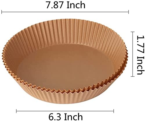 Air Fryer Liners Disposable, 100 PCS Non-stick 6.3 inch, Natural 6.3Inch gallery
