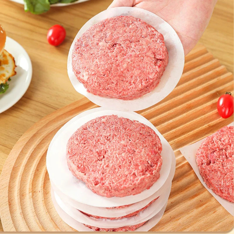100Pc 10/11.4/15.3cm Hamburger Patty Paper Wax Papers to Separate Frozen Pressed gallery