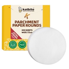 Katbite® 6 Inch 200Pcs Parchment Paper Rounds, Round Baking 6inch-200, White
