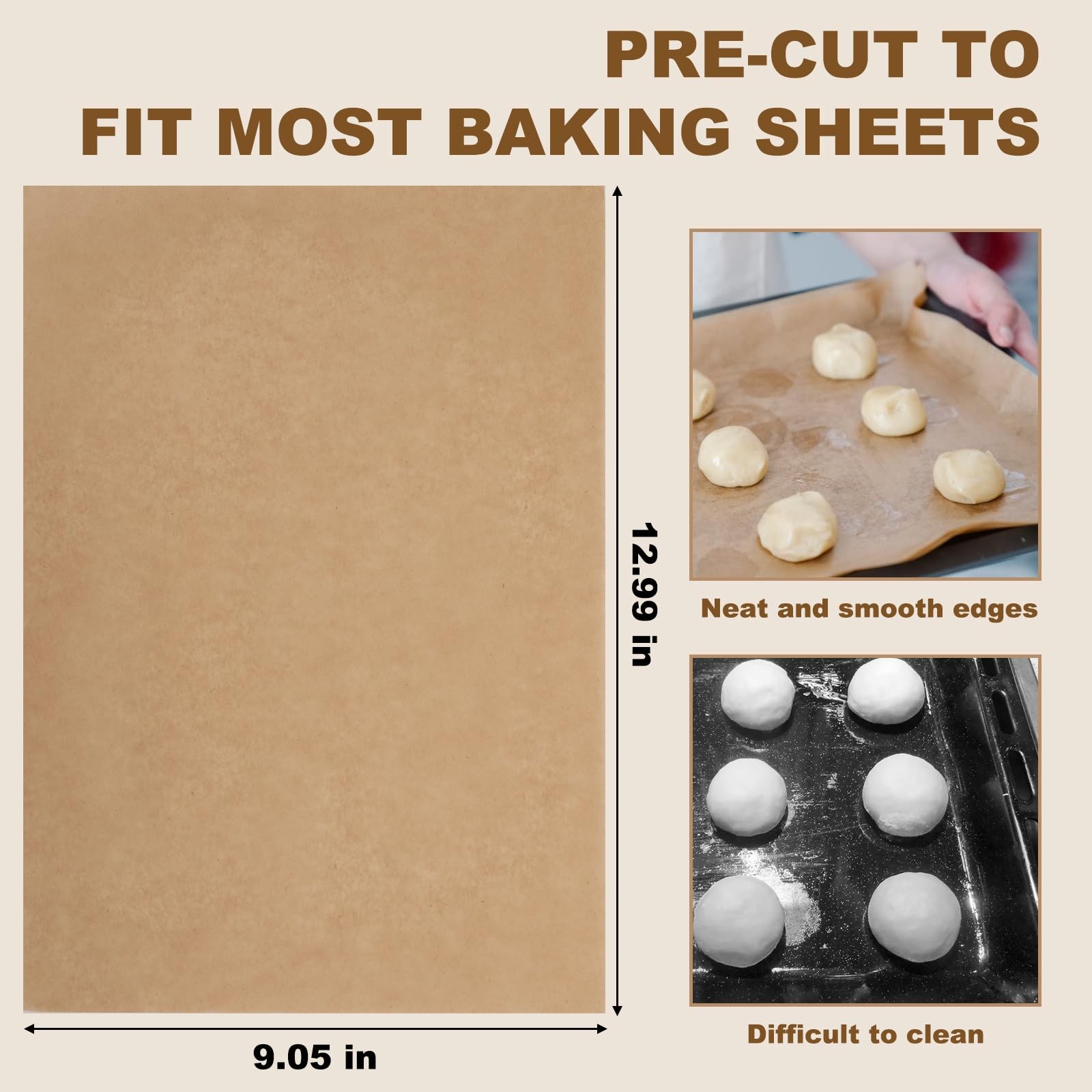 100PCS Parchment Paper Sheets, 9x12In Non-Stick Air Fryer Medium, Yellow gallery