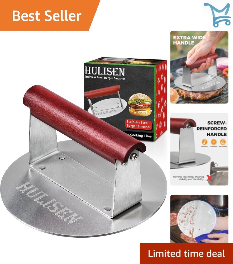 6.2 Stainless Steel Burger Smasher Flat Top Grill Skillet Cast Iron Accessories
