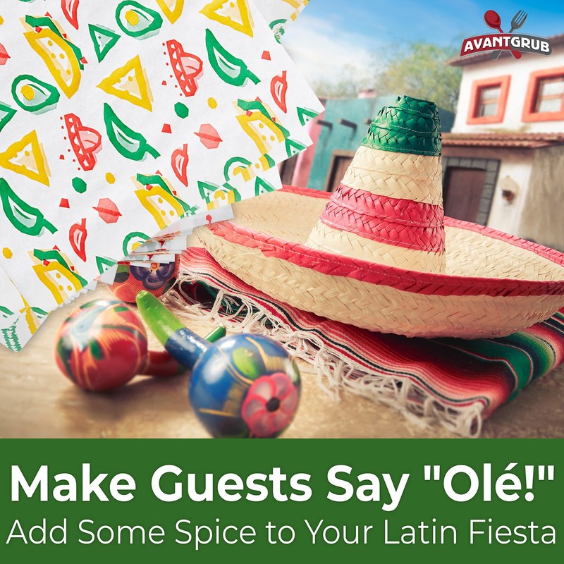 Fun, Fiesta Style 12in Deli Paper 1000 Ct. 12 inch, red, green, gold, yellow gallery