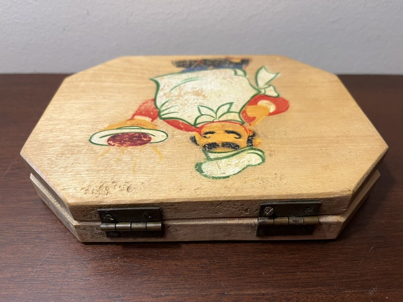 Vintage Volco Brand Hamburger Press Japanese Wood Painted Chef Made In Japan gallery