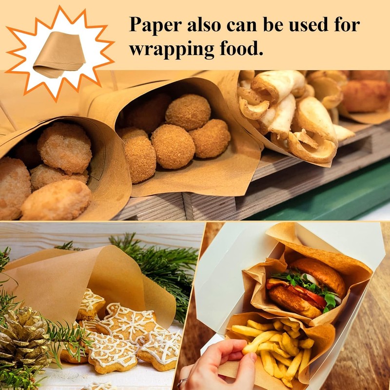 100PCS Unbleached Parchment Paper 12 x 16, Precut for 12×16in-100ps, Brown gallery