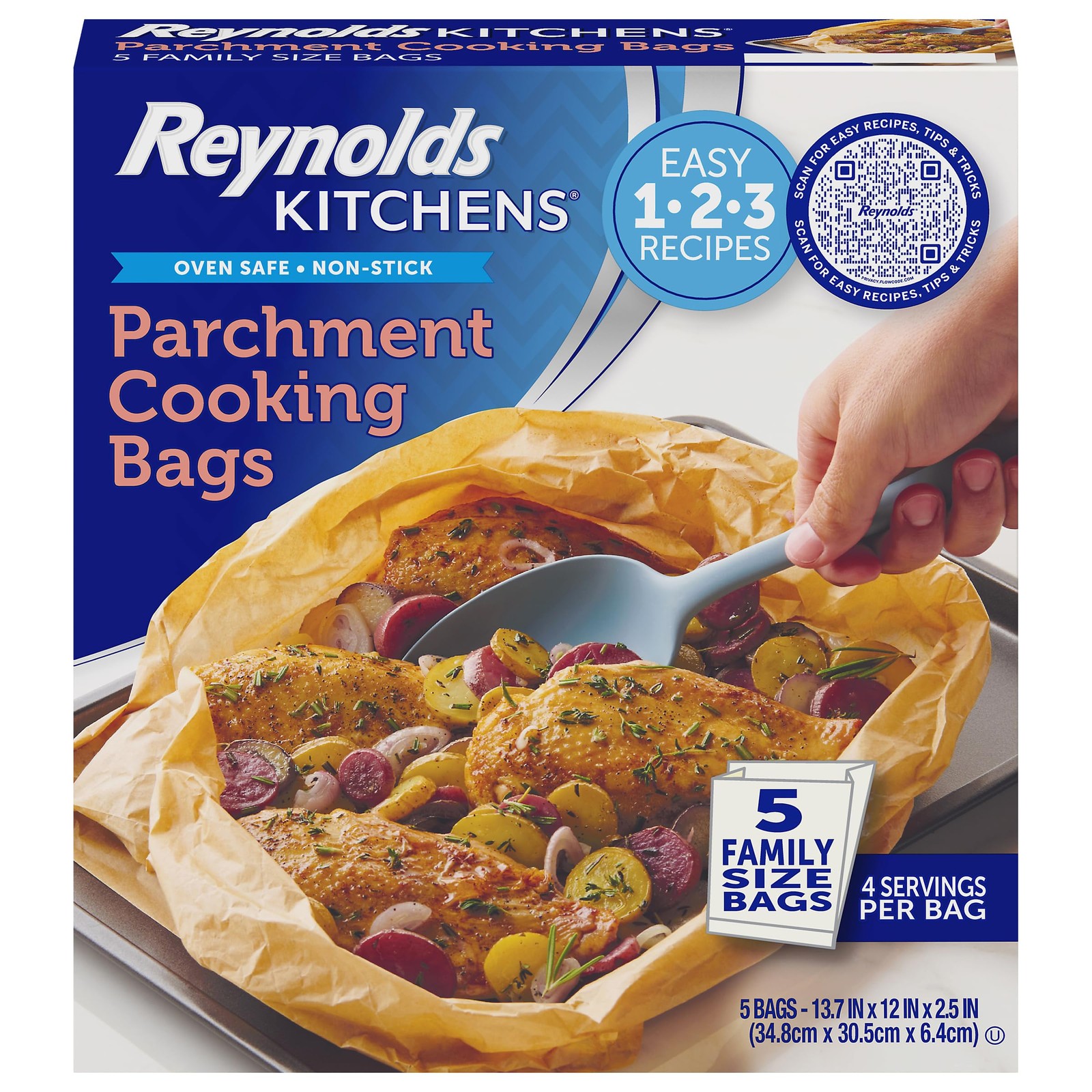 Reynolds Kitchens Parchment Cooking Bags, Family Size, 5 Count, Brown gallery