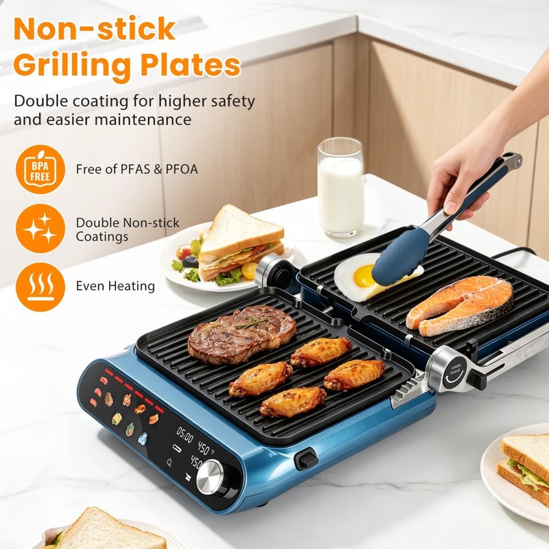 Taylor Swoden 7-in-1 Panini Press Sandwich Maker, 1500W Electric Indoor Grill... gallery