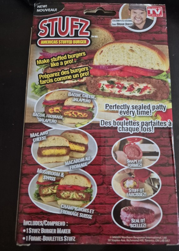 Stufz Stuffed Burger Press - Hamburger Patty Maker - As Seen On TV. BRAND NEW gallery