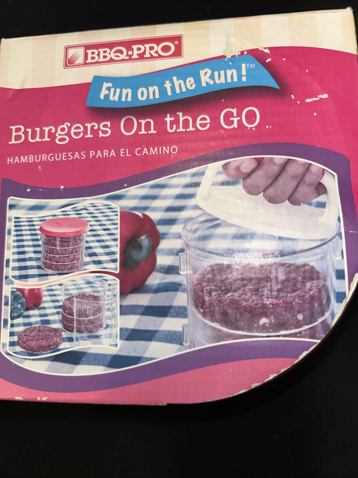 Hamburgers on the Go~ Burger Press ~ Storage Container~ 8 Multi Layer Vtg Kmart gallery